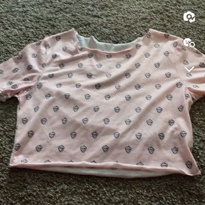 Pink strawberry shein crop
